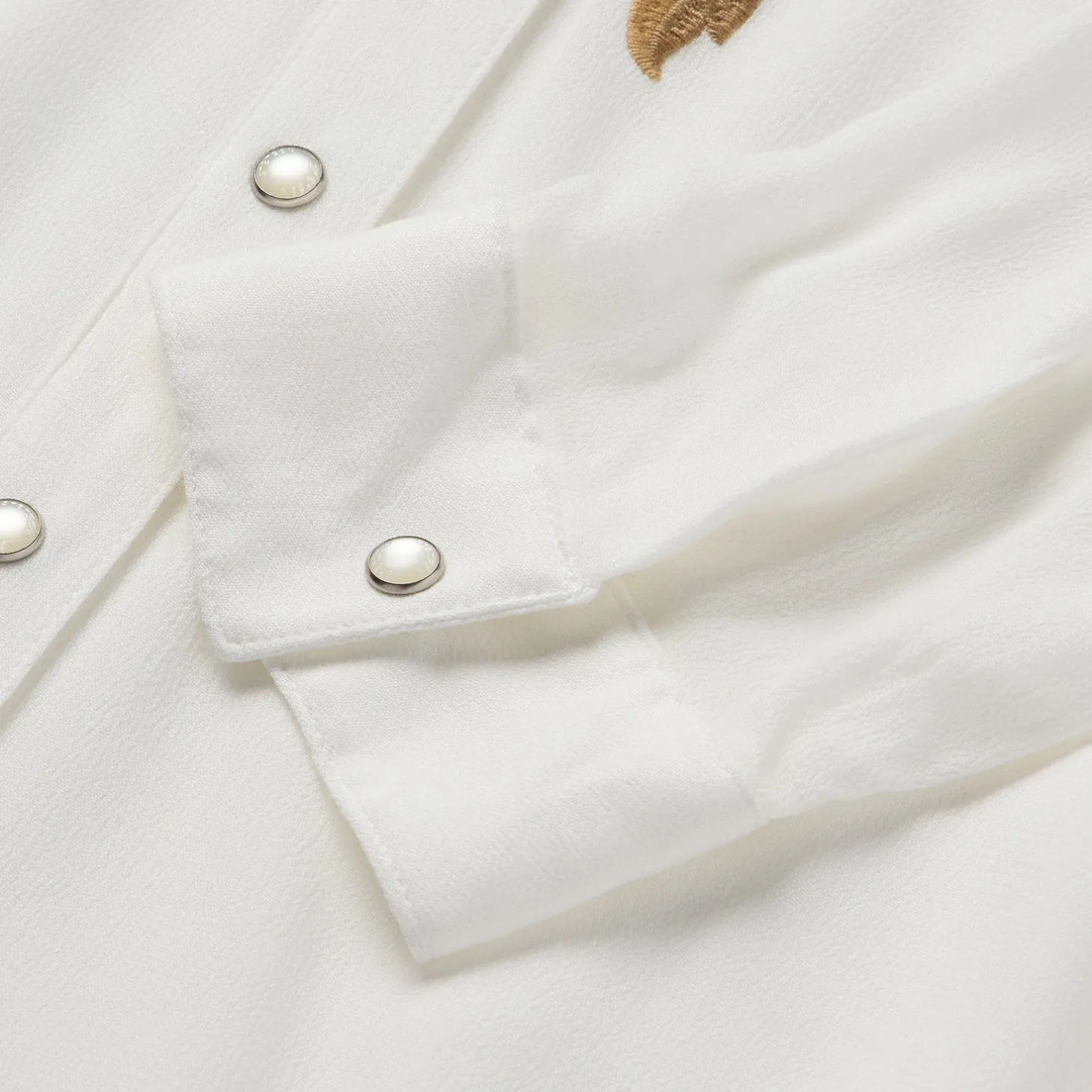 Embroidered Crepe Shirt