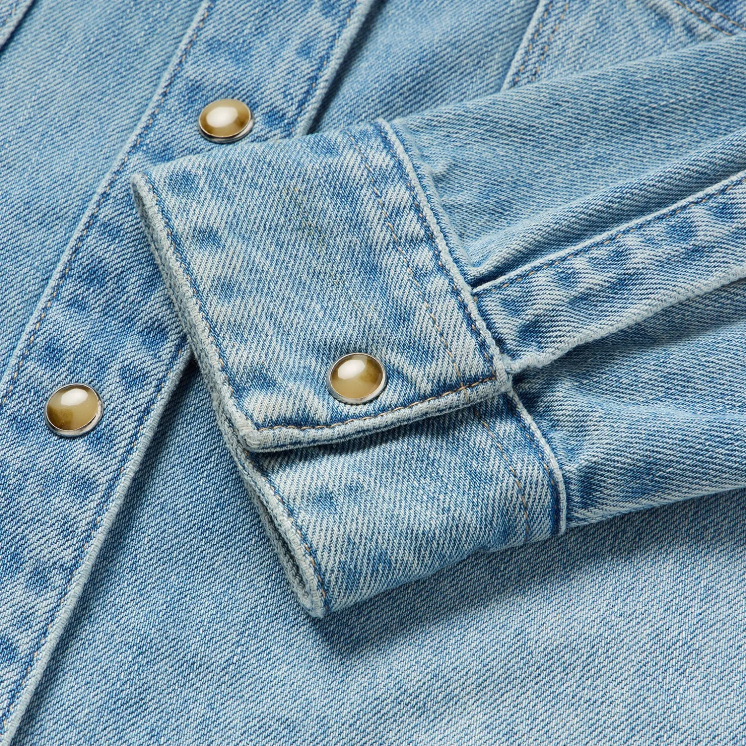 Embroidered Denim Cropped Shirt