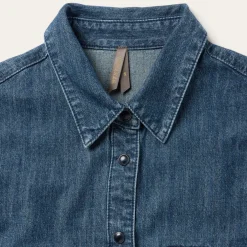 Embroidered Denim Crop Top