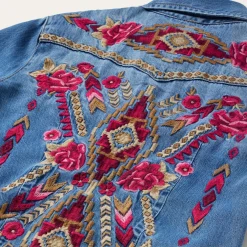 Embroidered Denim Shirt Dress