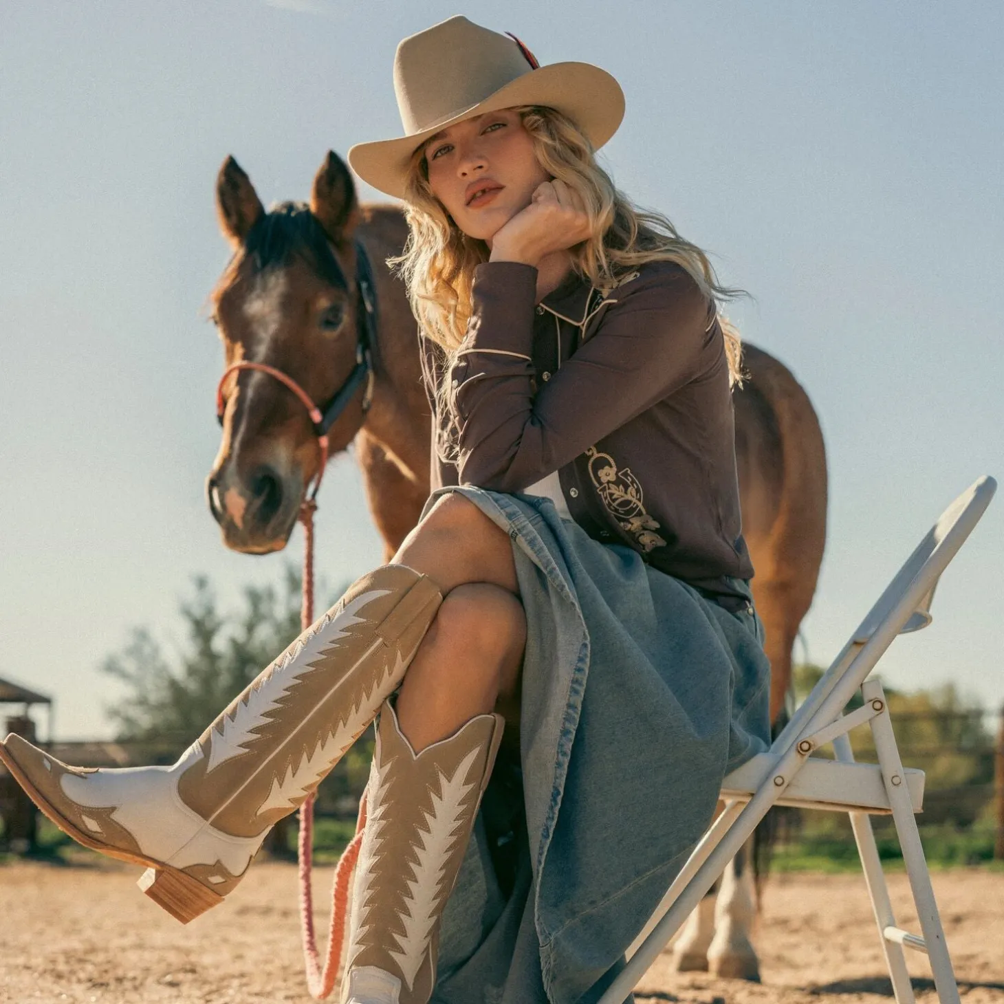 Embroidered Retro Western Shirt