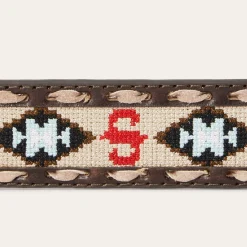 Embroidered Tooled Tab Belt