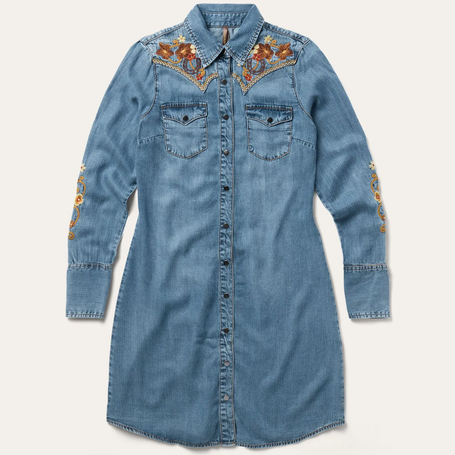 Embroidered Western Shirt Dress