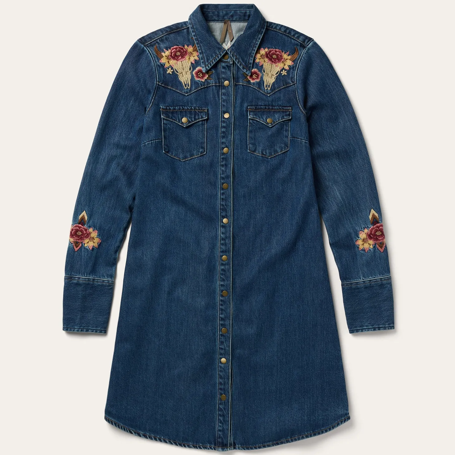 Embroidered Western Shirt Dress