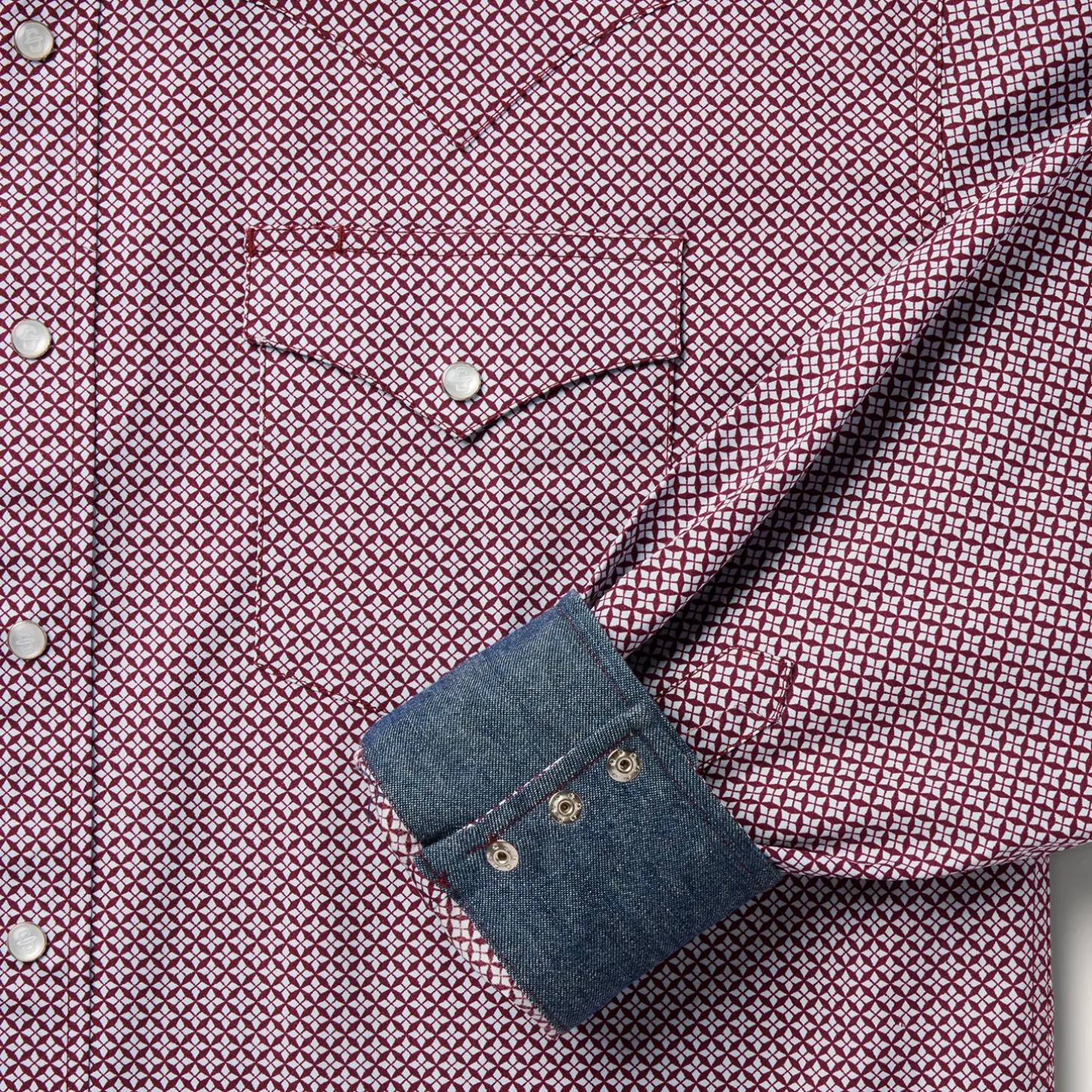 Four Point Geo Print Western Shirt