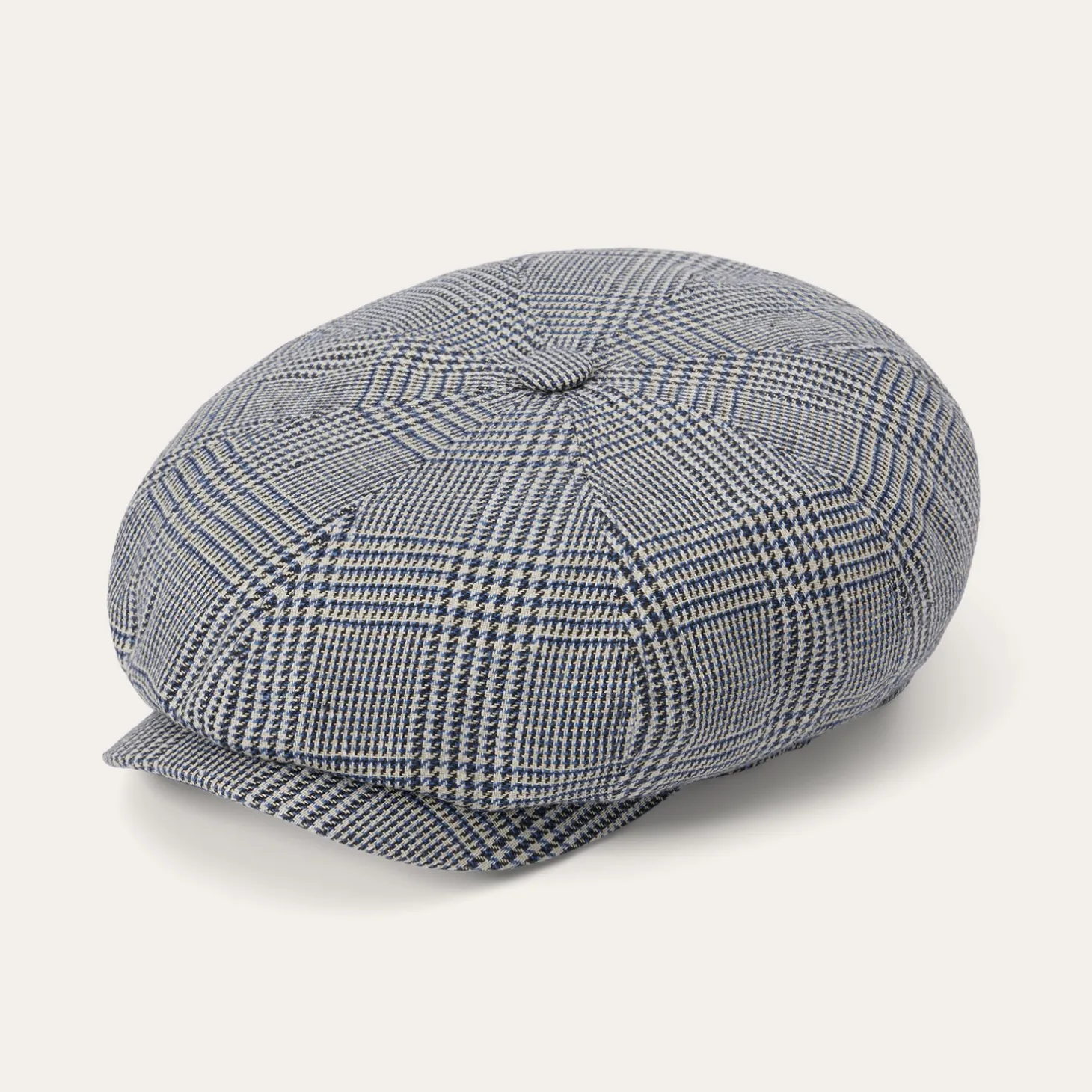Glen Check Silk/Cotton 8-Panel Cap