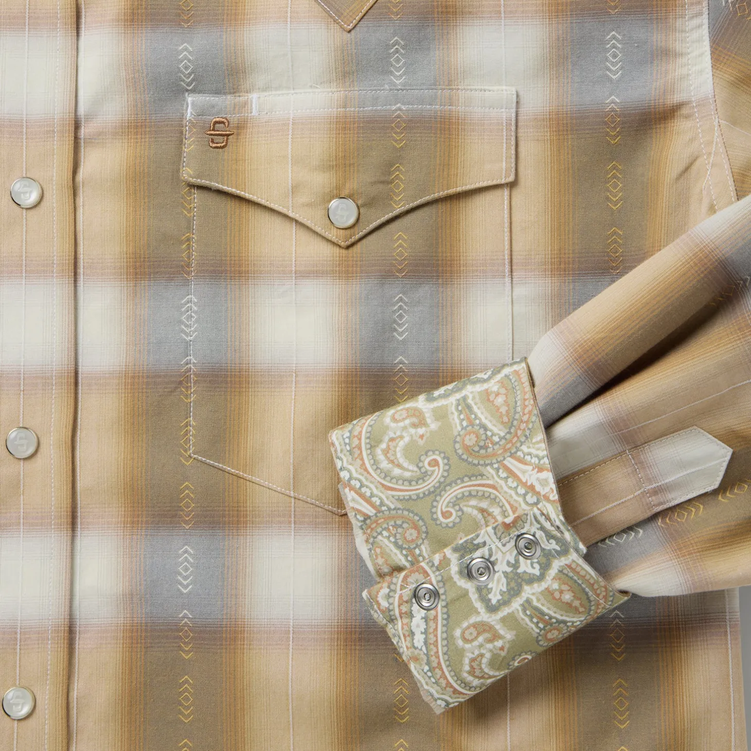 Gold Dust Plaid Western Shirt