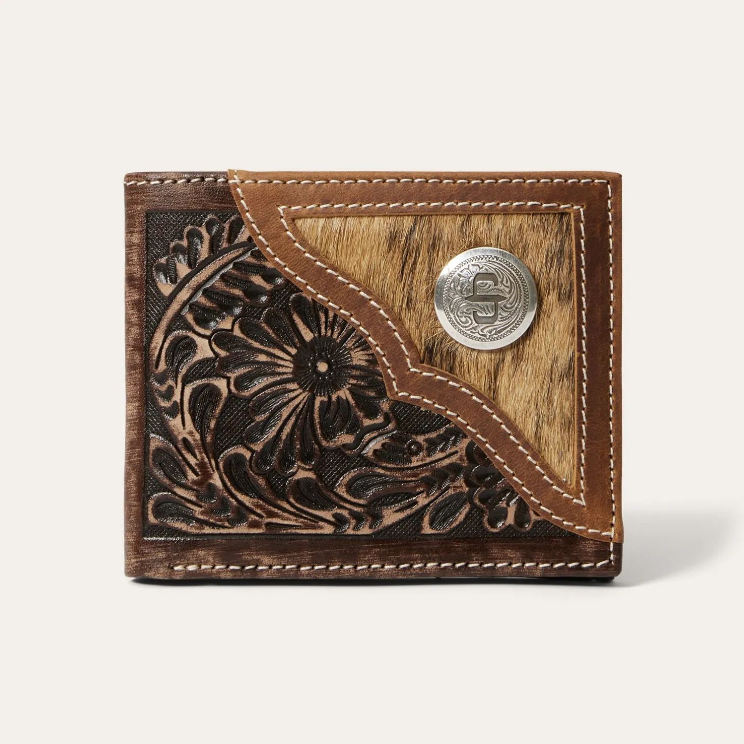 Hair-On-Hide Concho Bi-Fold Wallet