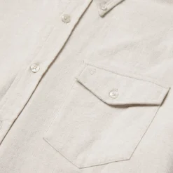 Heathered Flannel Button-Down Shirt