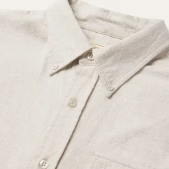 Heathered Flannel Button-Down Shirt