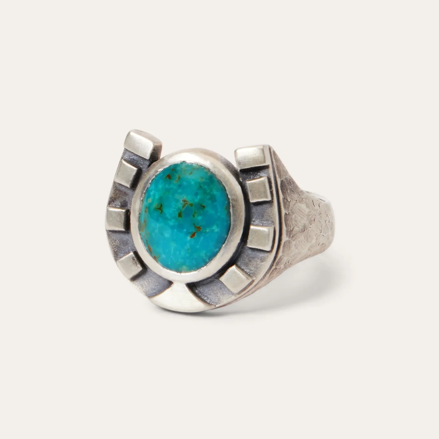 Horseshoe Ring with Turquoise