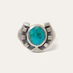 Horseshoe Ring with Turquoise