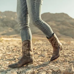 Iris Mid-Calf Embroidered Boot