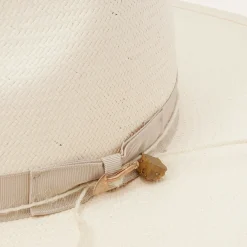 JW Marshall Straw Flat Brim Hat