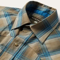 Khaki Ombre Plaid Shirt