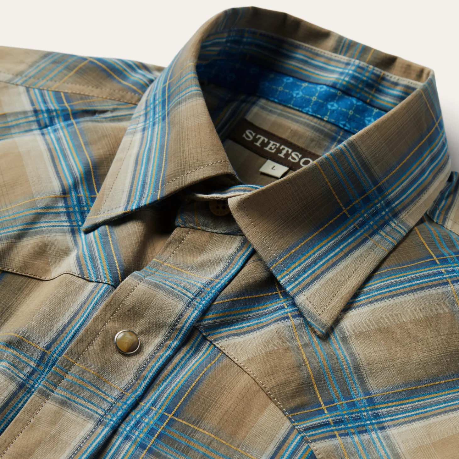Khaki Ombre Plaid Shirt