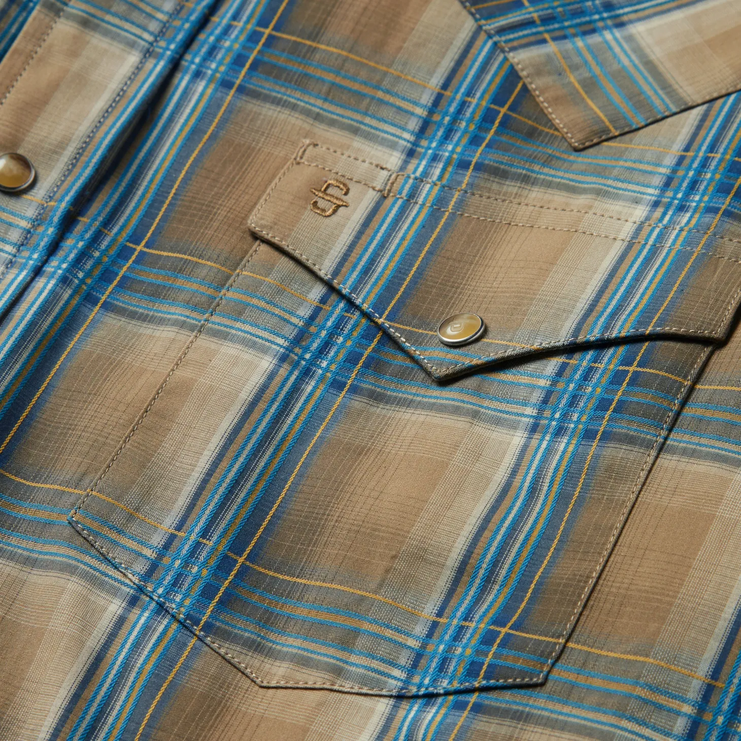 Khaki Ombre Plaid Shirt