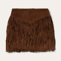 Lamb Suede Fringe Mini Skirt
