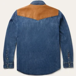 Leather Yoke Denim Shirt