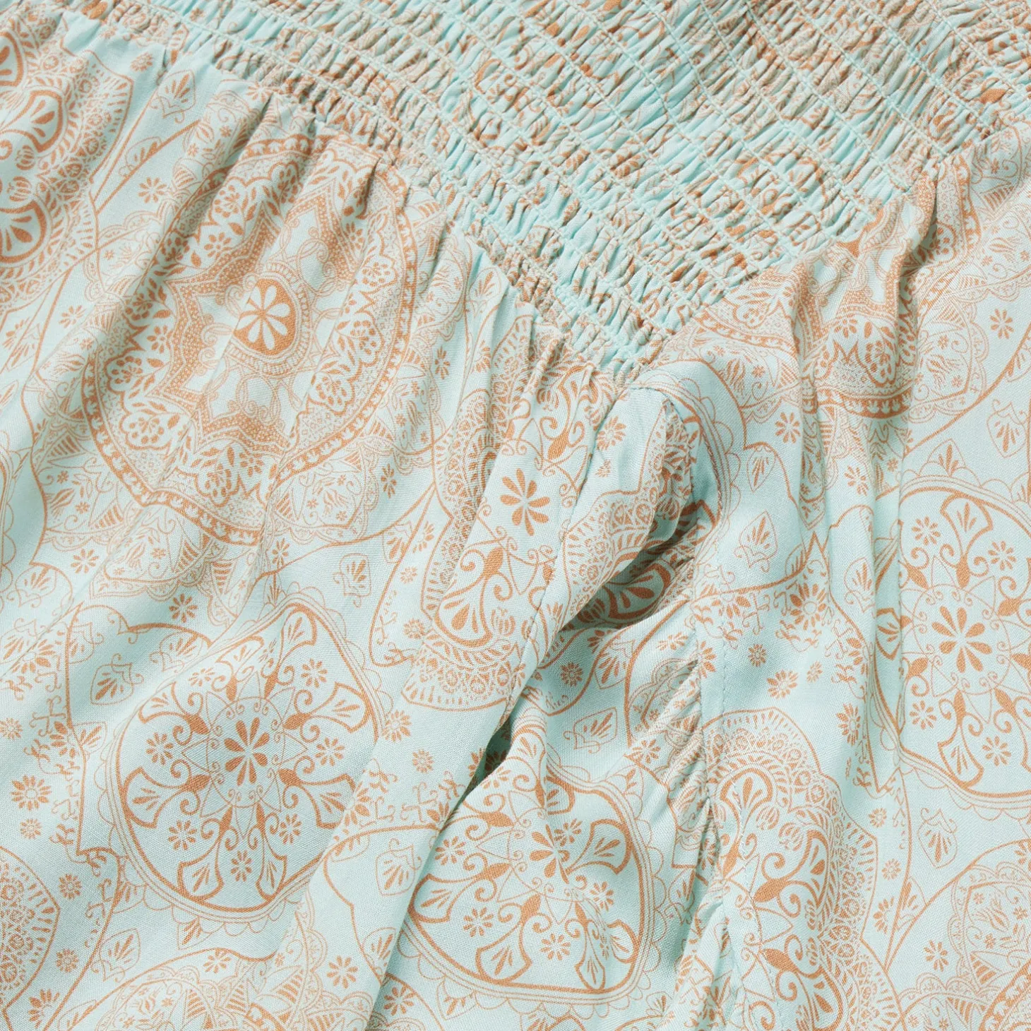 Mandala Print Peasant Blouse