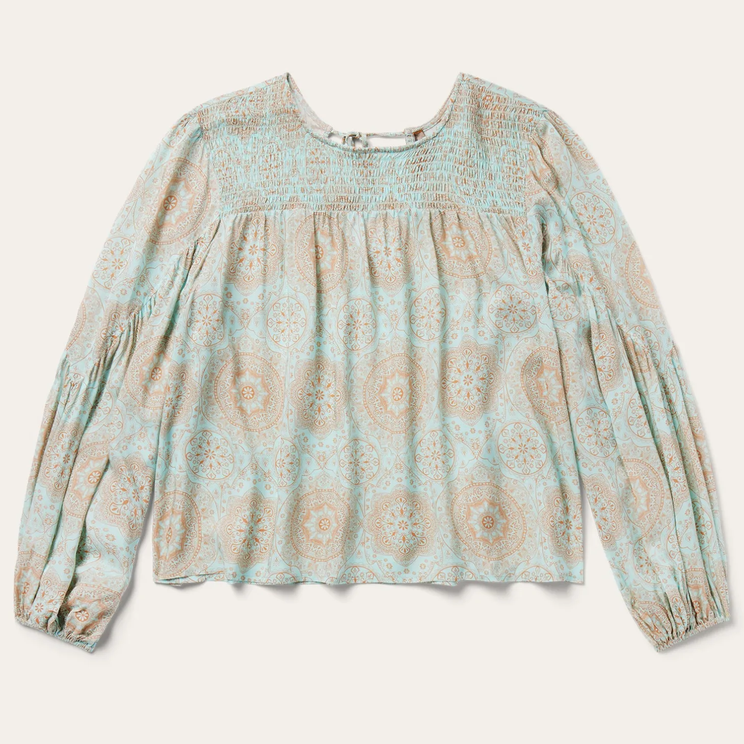 Mandala Print Peasant Blouse