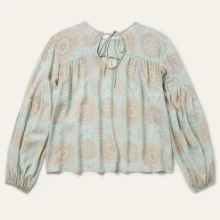 Mandala Print Peasant Blouse