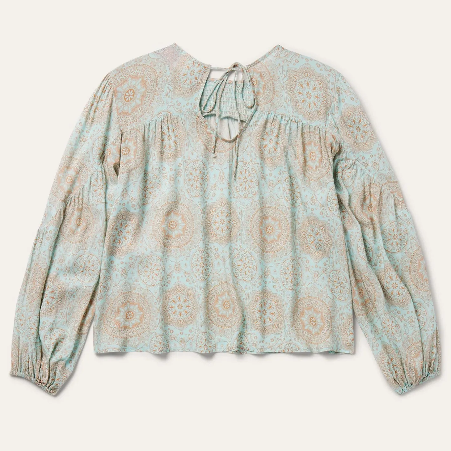 Mandala Print Peasant Blouse