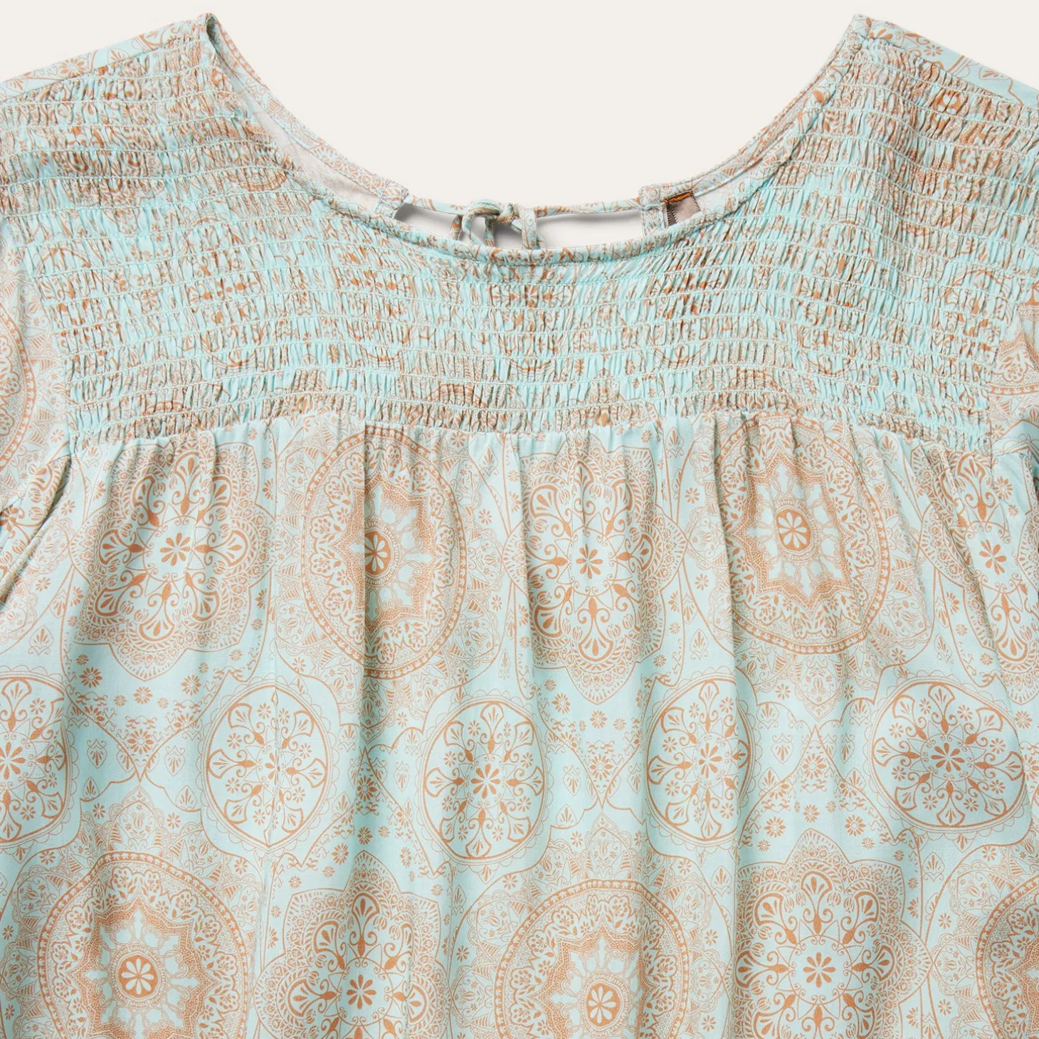 Mandala Print Peasant Blouse