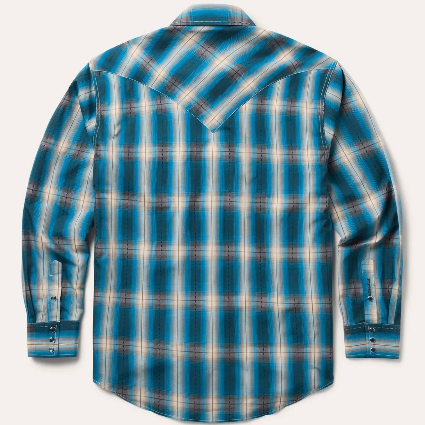 Marine Ombre Plaid Western Shirt