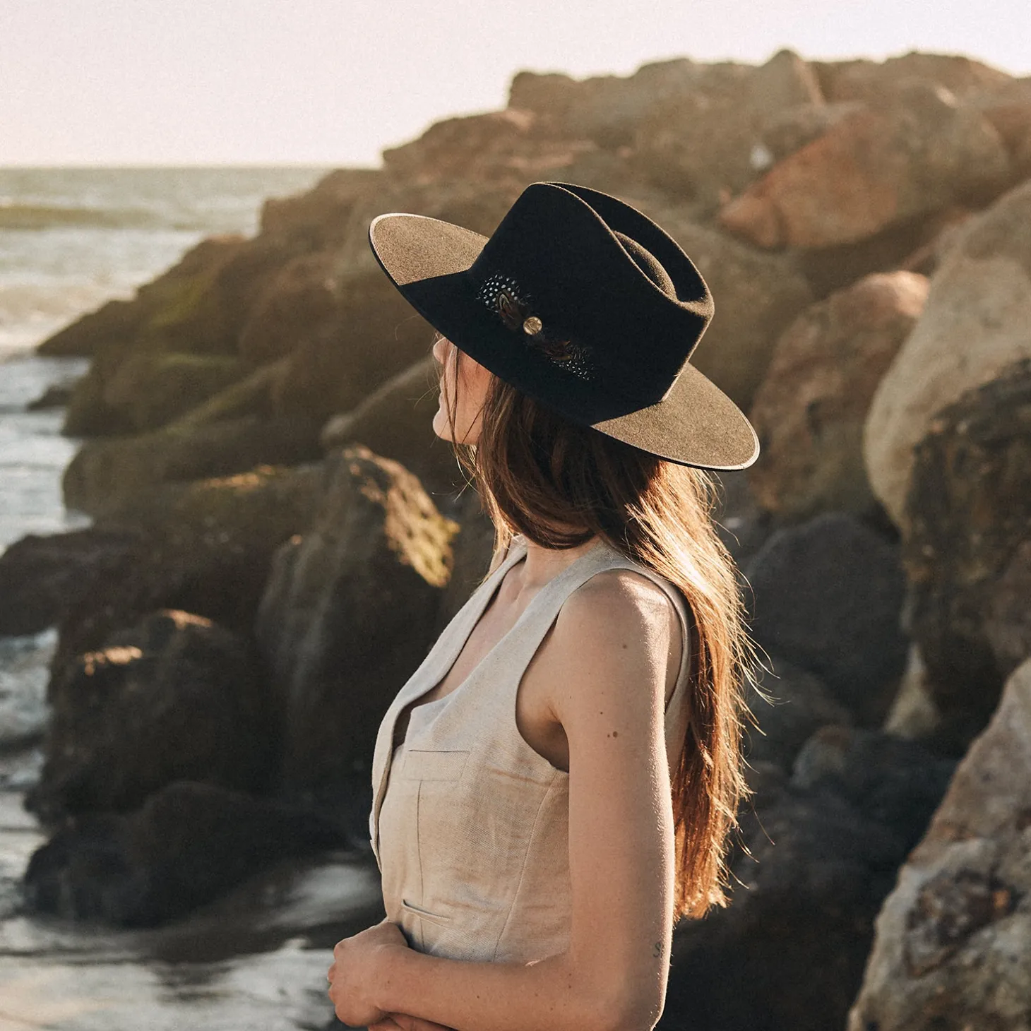 Midtown Wide Flat Brim Hat