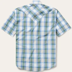 Moss Plaid Short-Sleeve Western Shirt