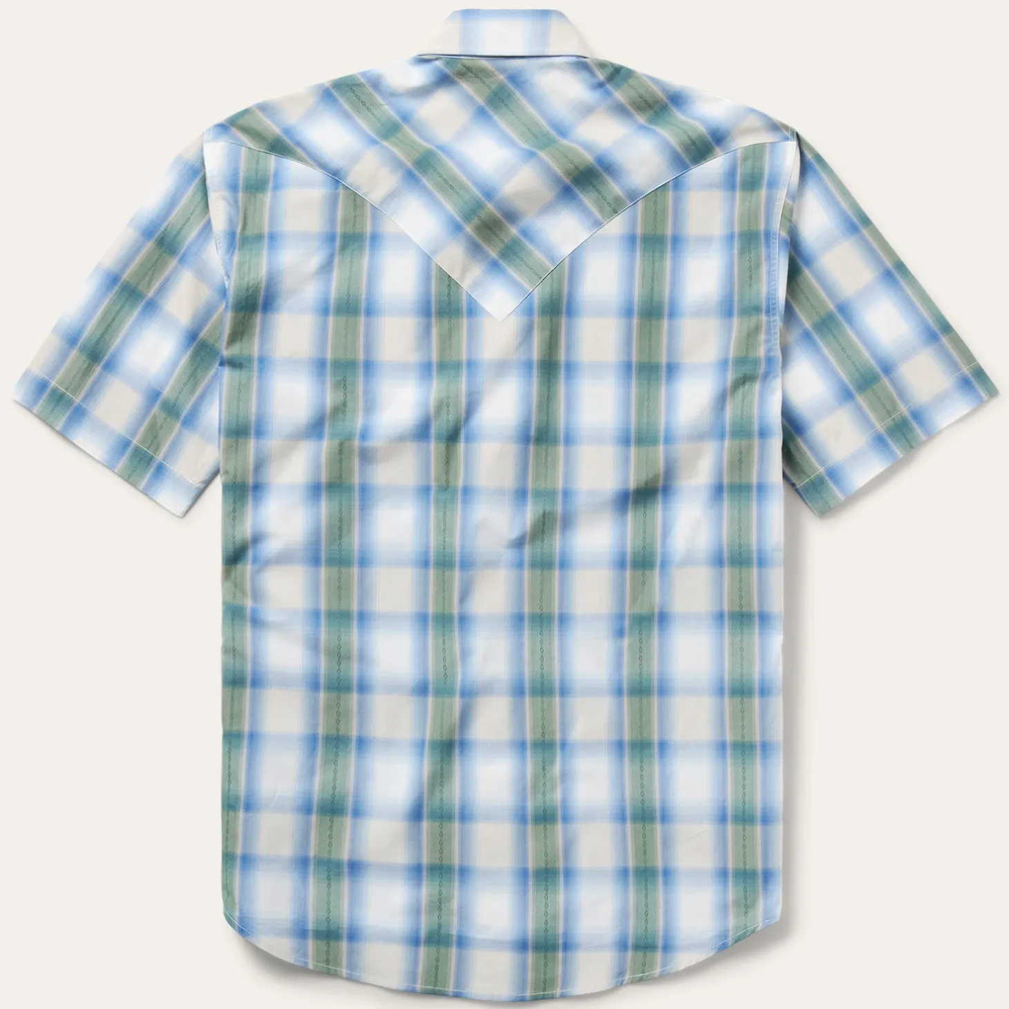 Moss Plaid Short-Sleeve Western Shirt