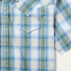 Moss Plaid Short-Sleeve Western Shirt