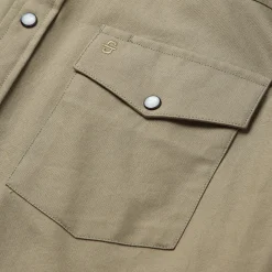 Olive Oxford Western Shirt