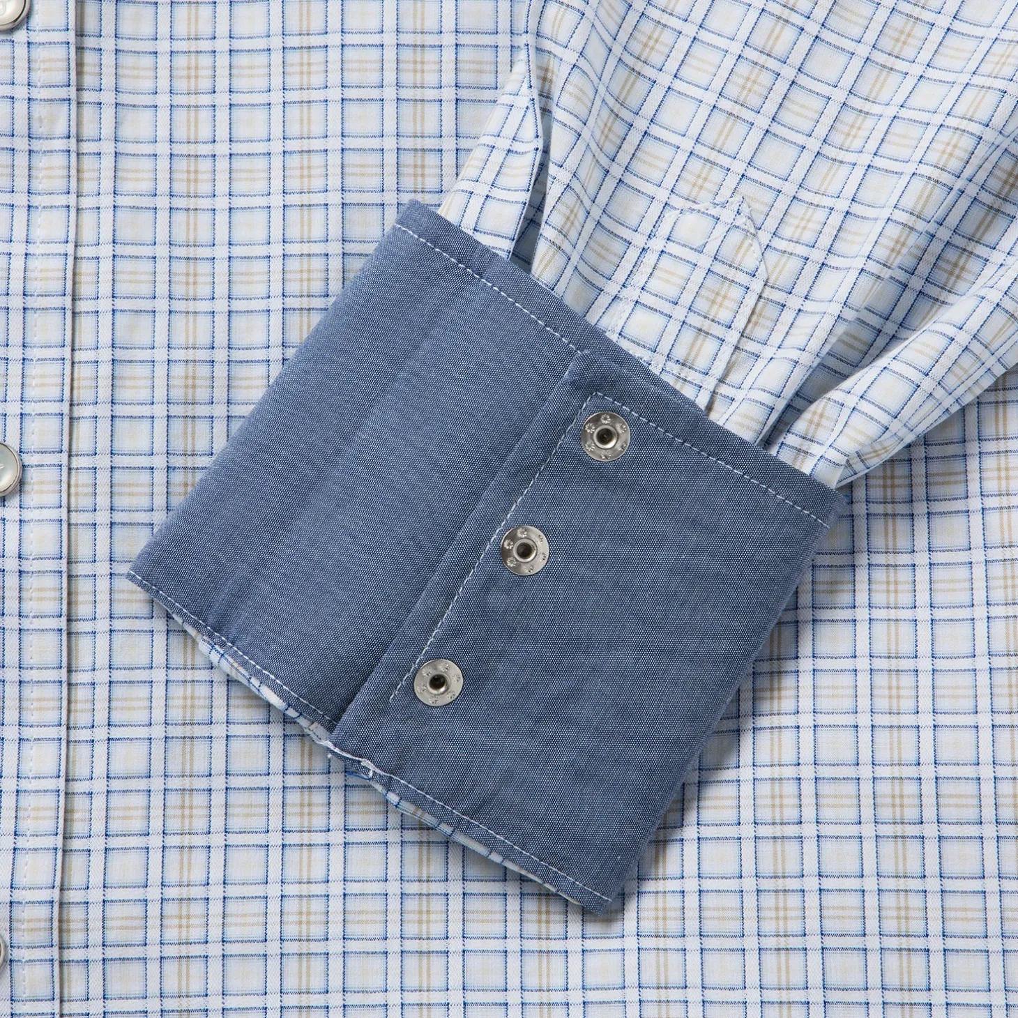 Ombre Plaid Check Western Shirt