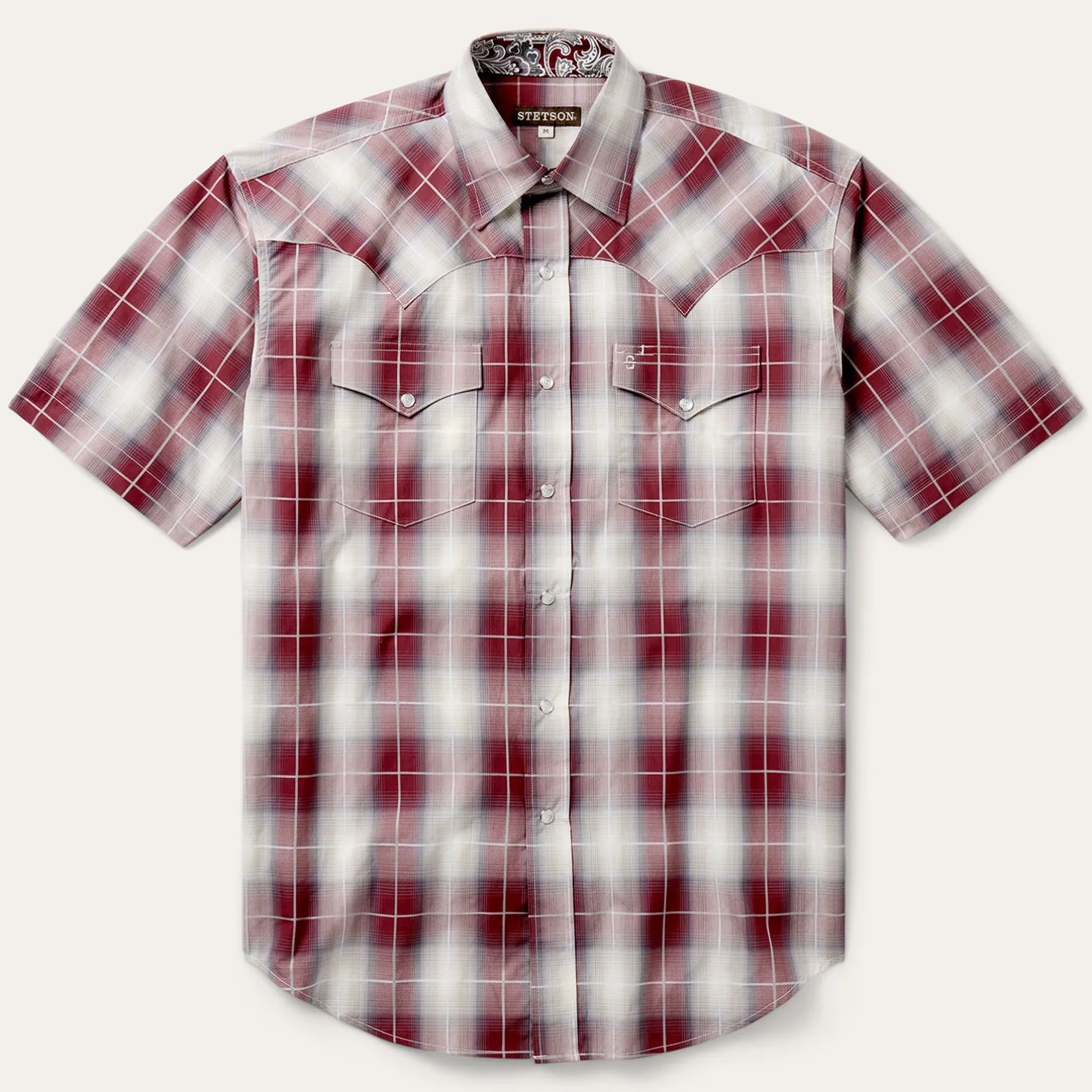 Ombre Plaid Short Sleeve Shirt