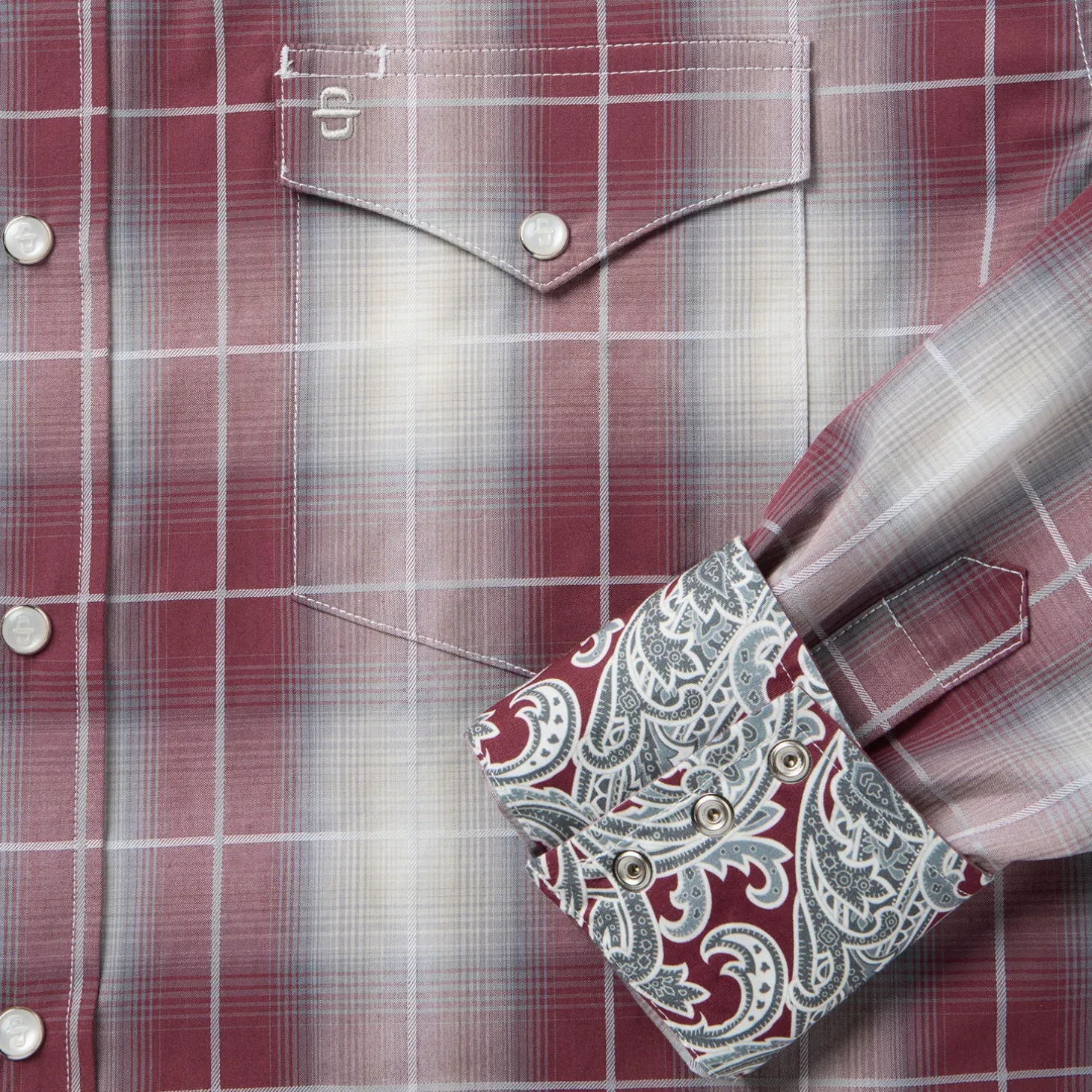 Ombre Plaid Western Shirt
