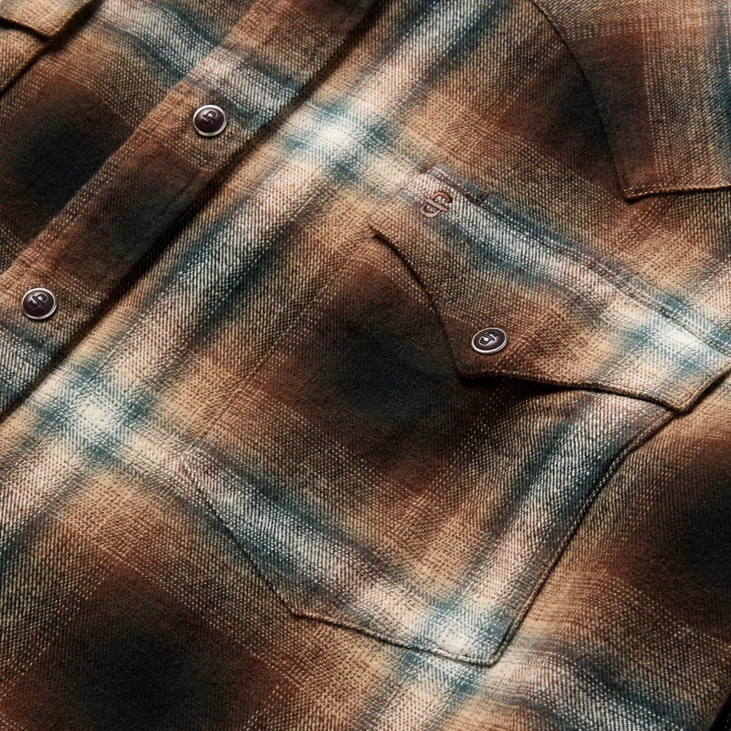 Ombre Plaid Western Shirt