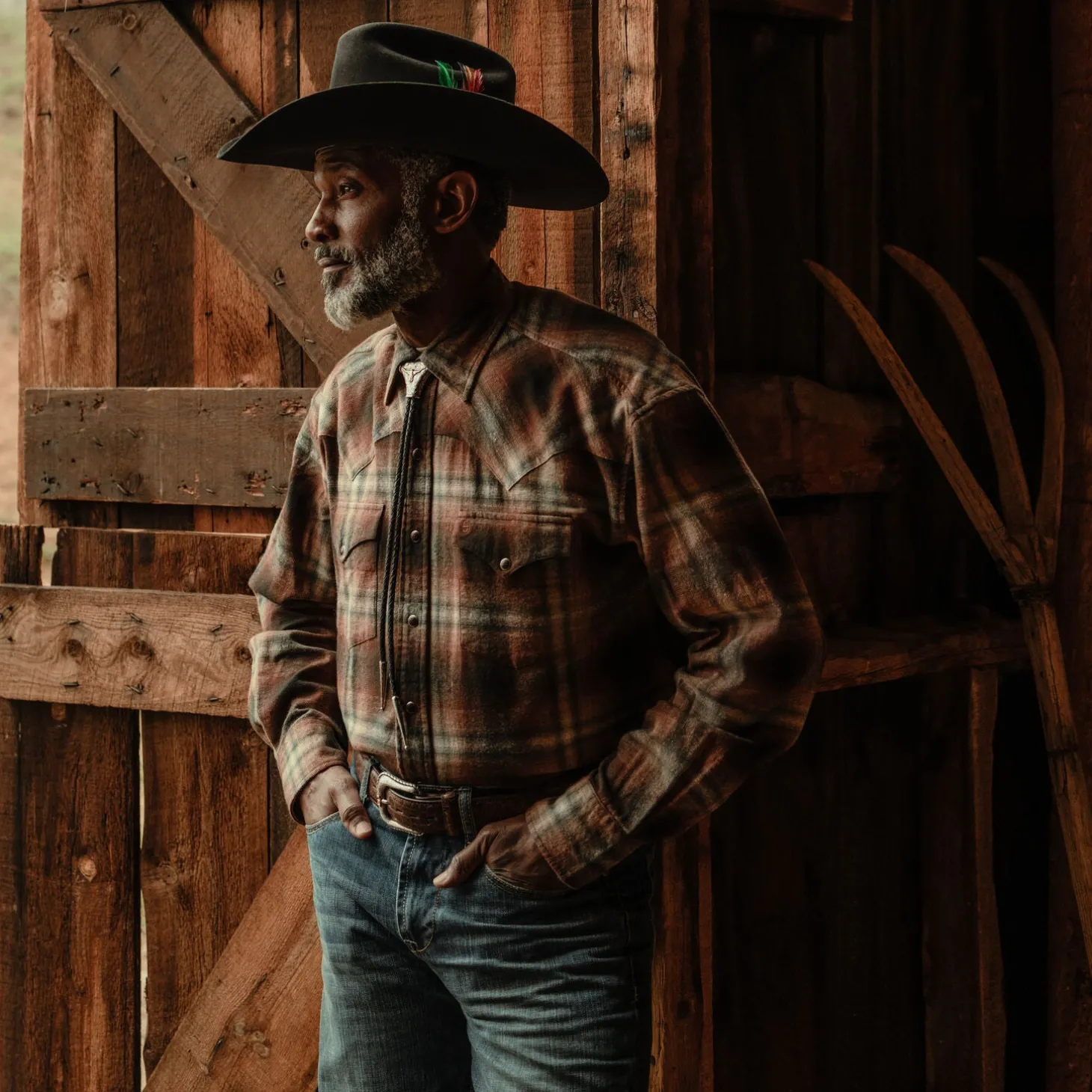 Ombre Plaid Western Shirt