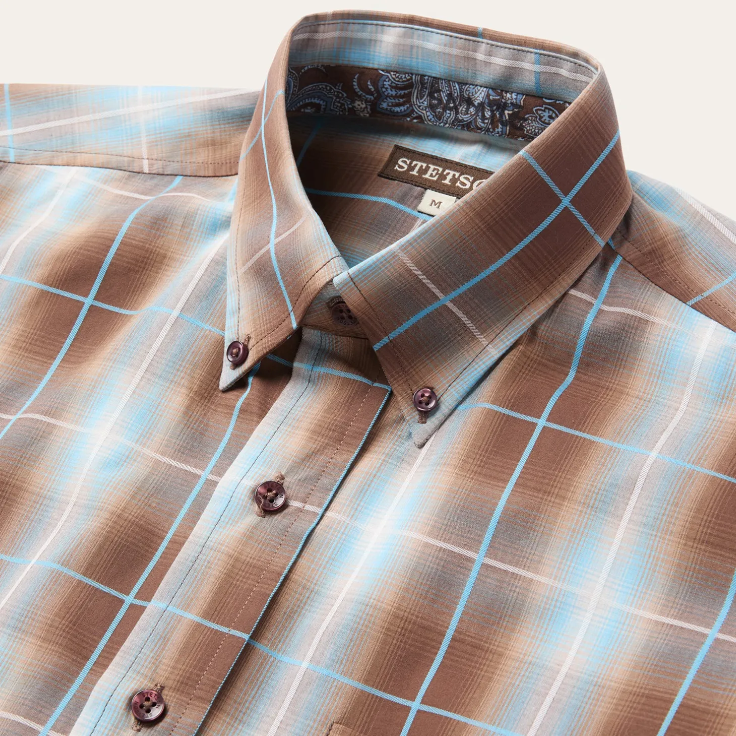 Ombre Plaid Western Shirt
