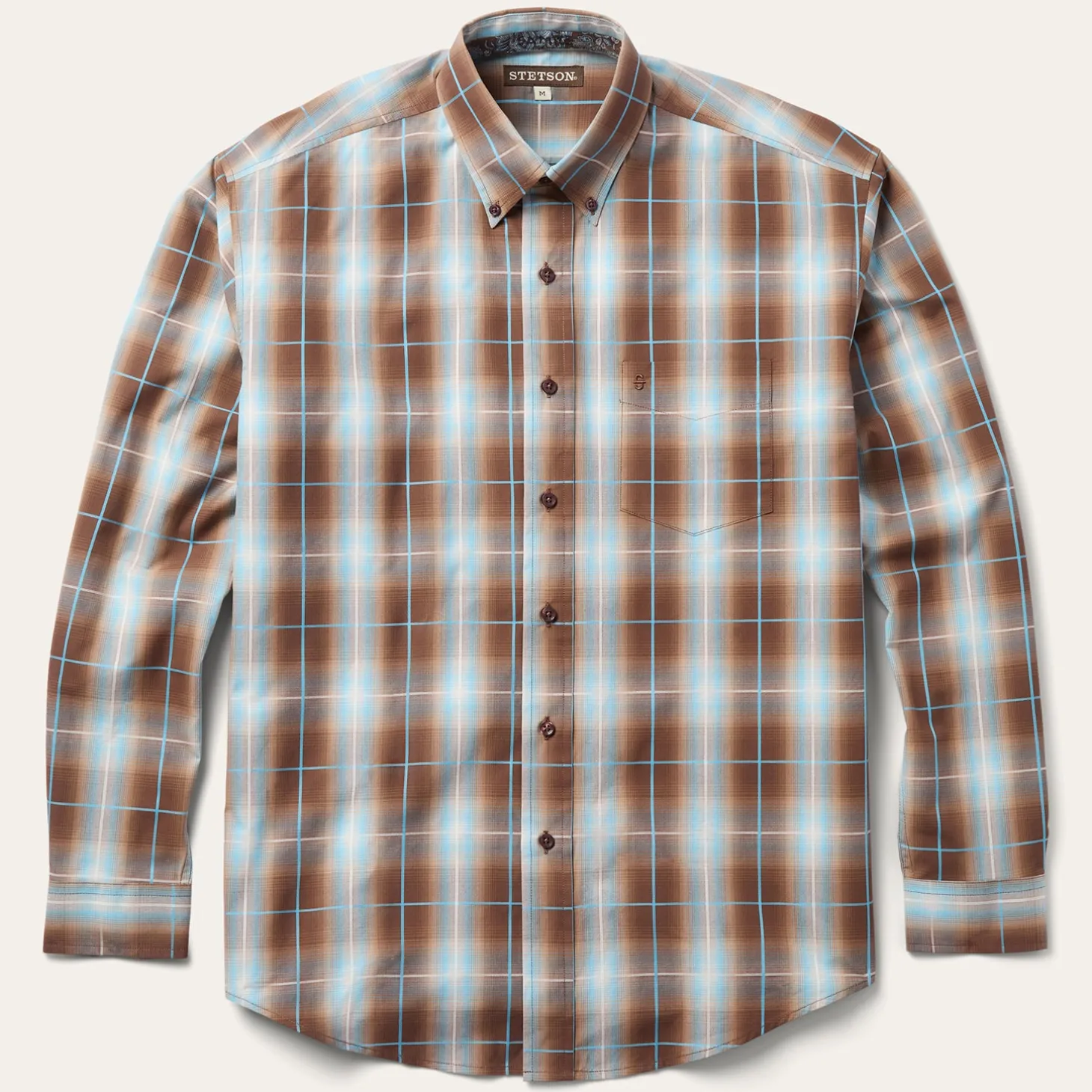 Ombre Plaid Western Shirt
