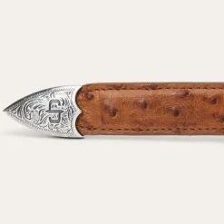 Ostrich Tapered Tab Belt