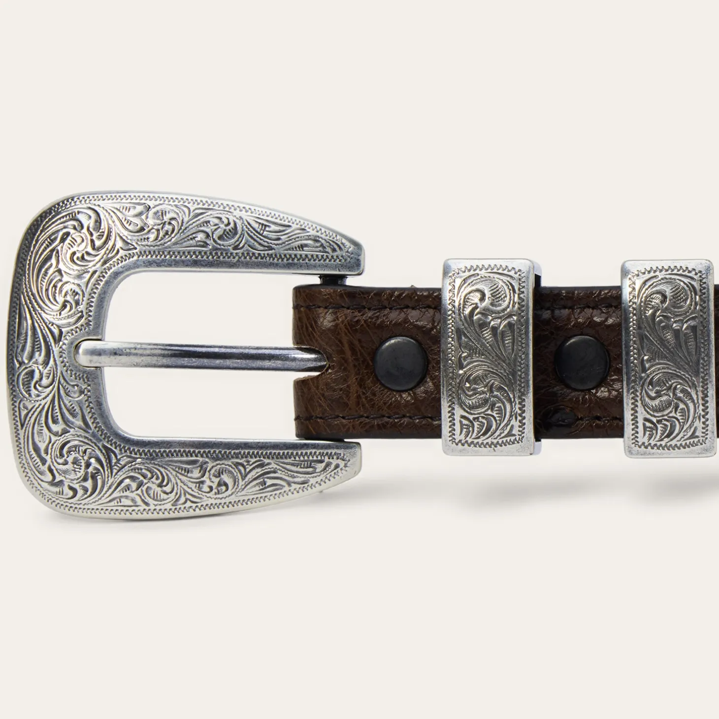 Ostrich Tapered Tab Belt