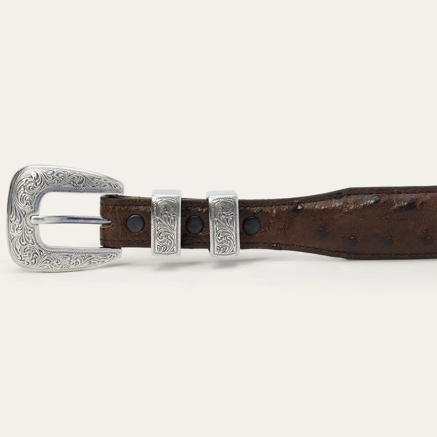 Ostrich Tapered Tab Belt