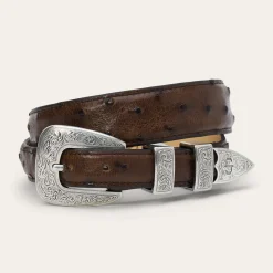 Ostrich Tapered Tab Belt