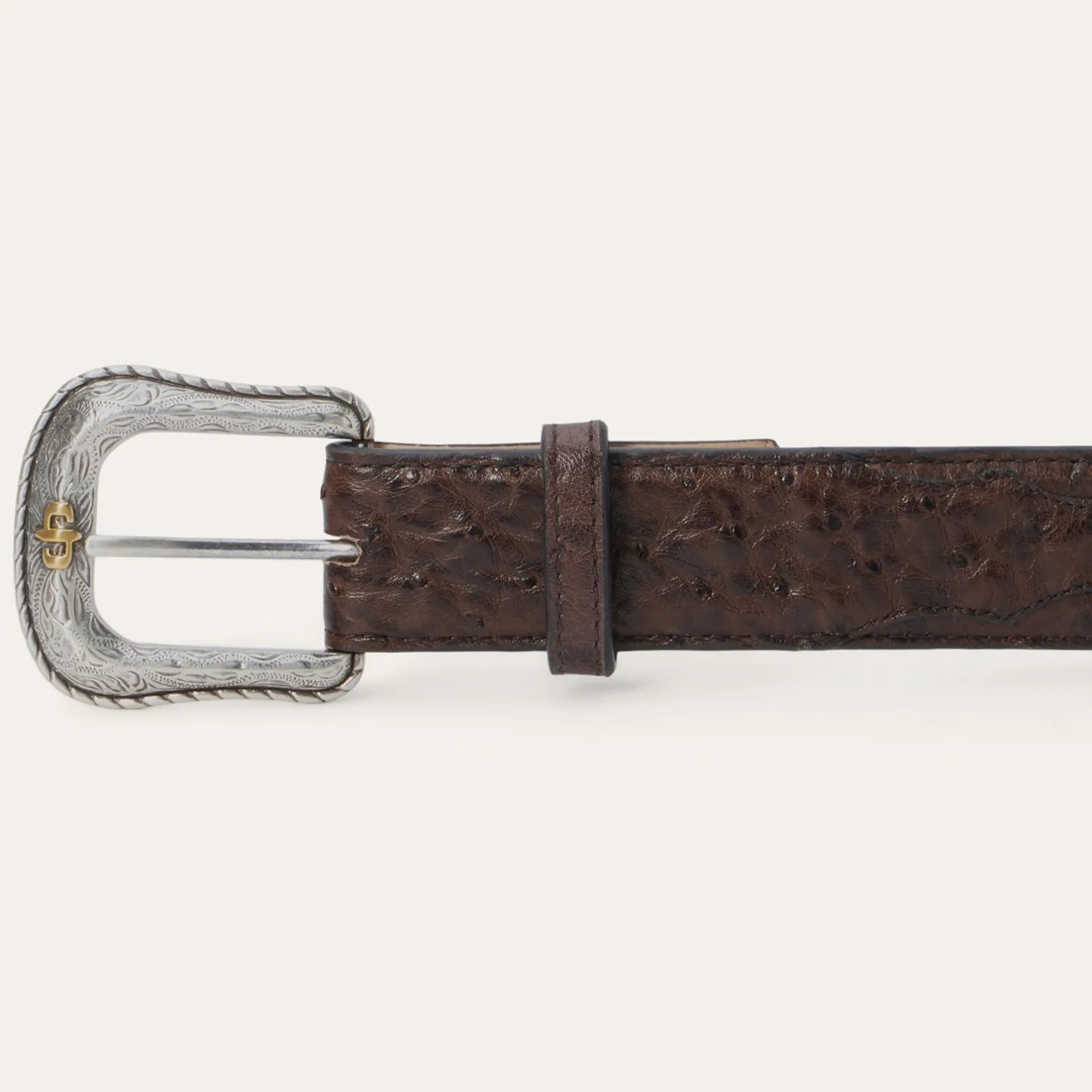 Ostrich Western Tab Belt