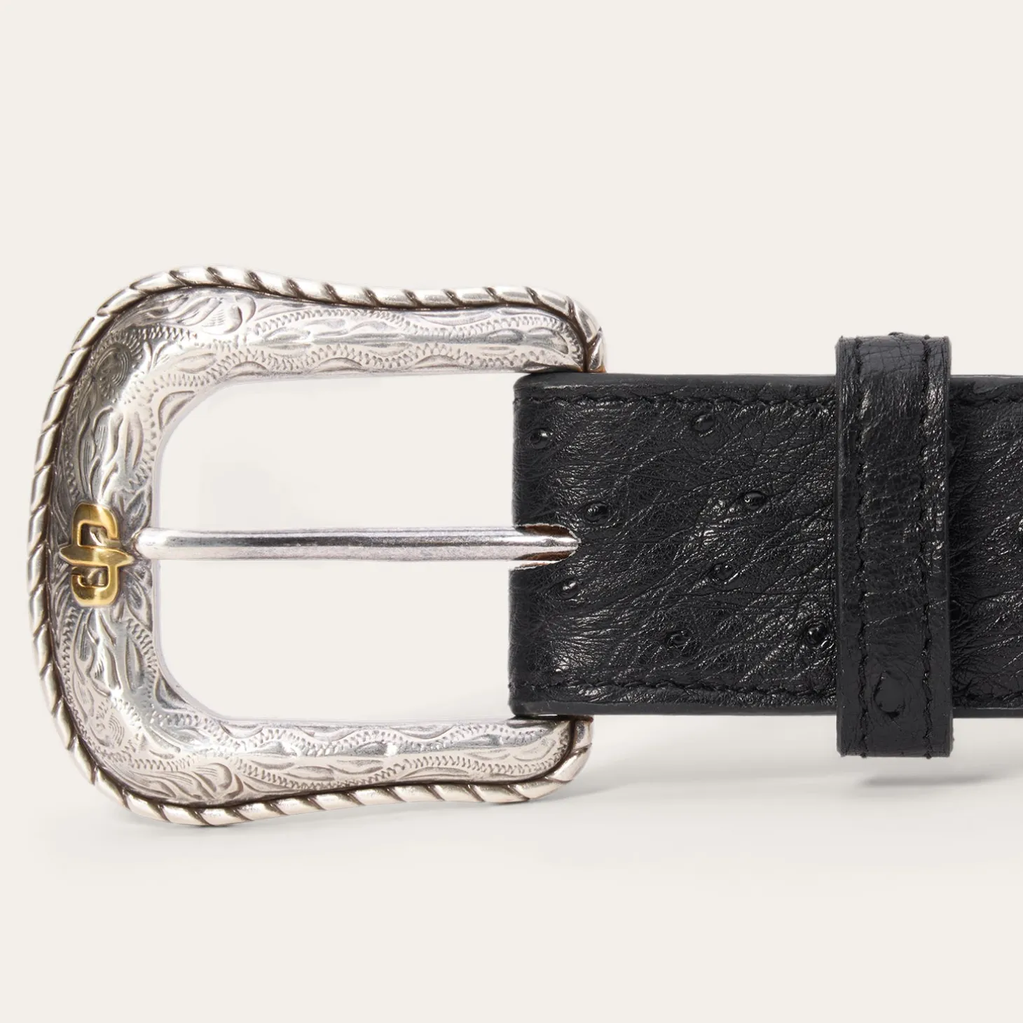 Ostrich Western Tab Belt
