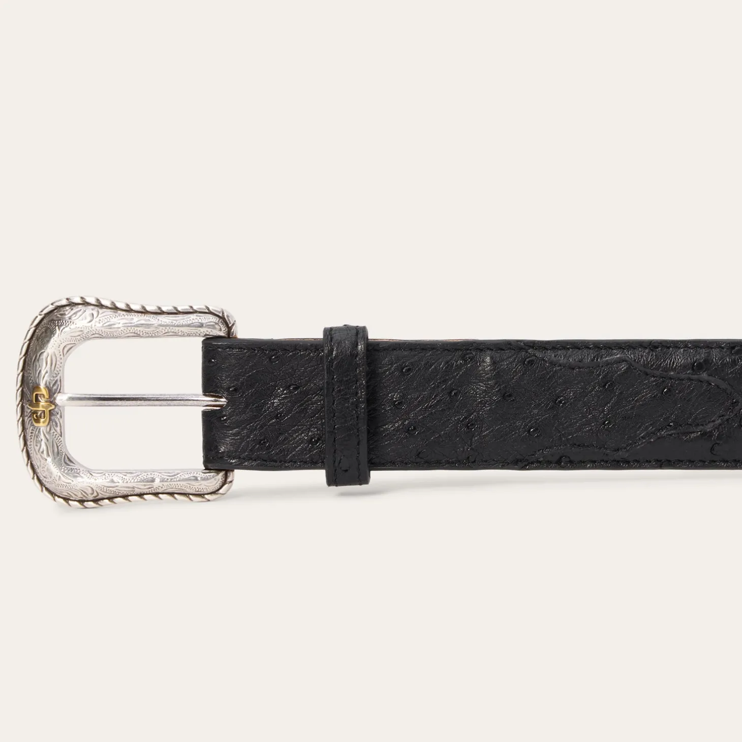 Ostrich Western Tab Belt