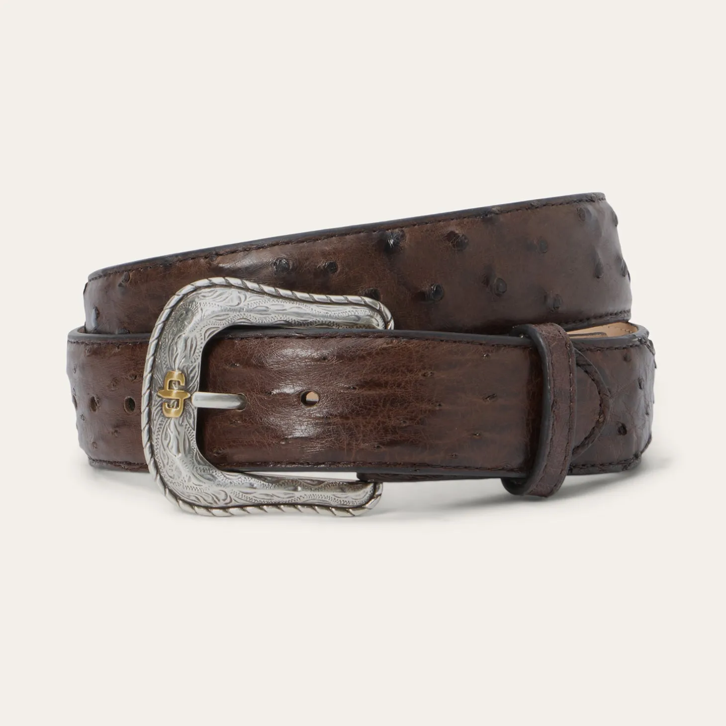 Ostrich Western Tab Belt
