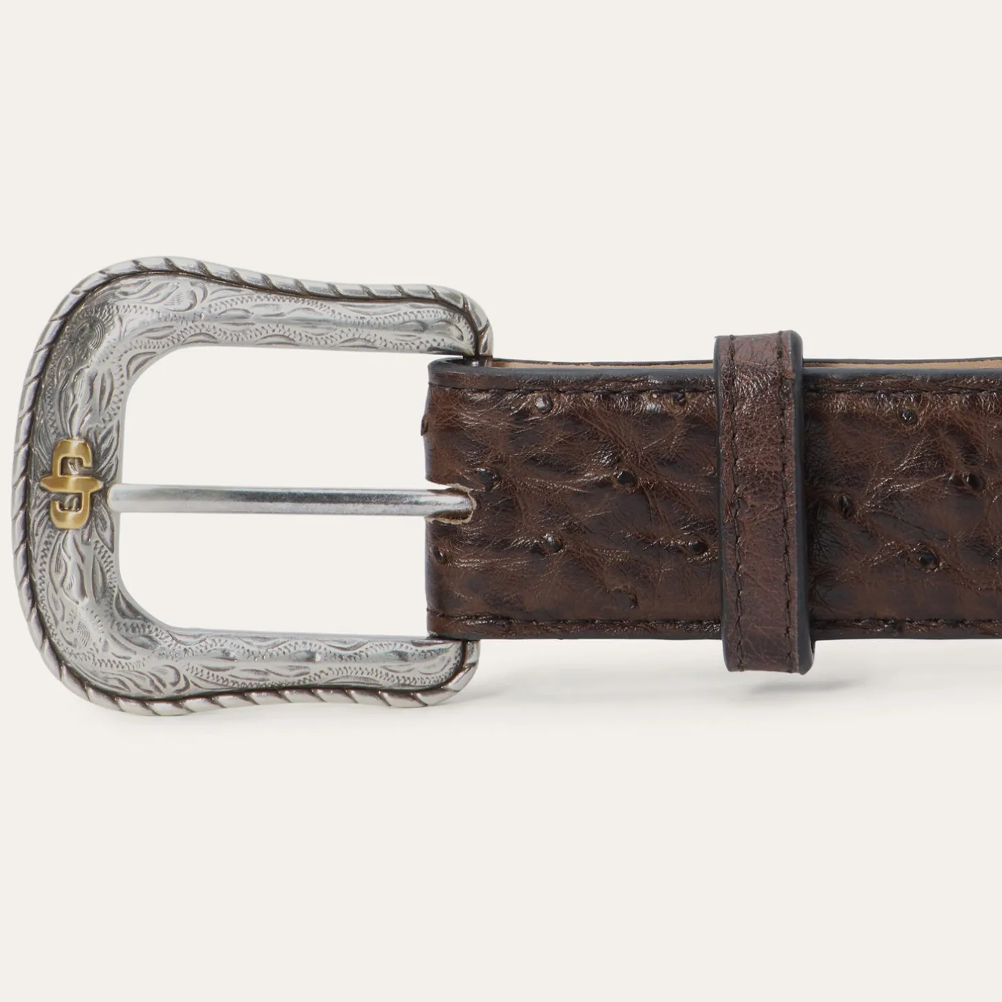 Ostrich Western Tab Belt
